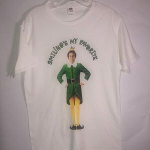 White T-Shirt with Elf Graphic